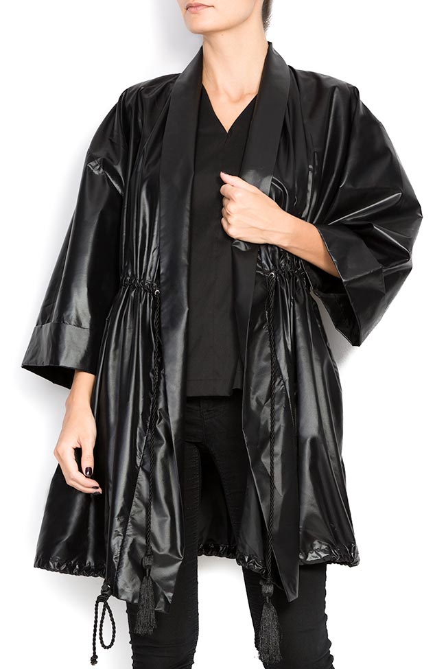 Jacheta tip kimono din fas lucios ATU Body Couture imagine 3
