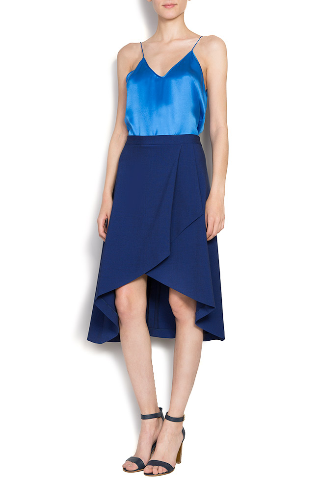 Cotton-blend wrap-effect asymmetrical skirt SAO Claudia Castrase image 0