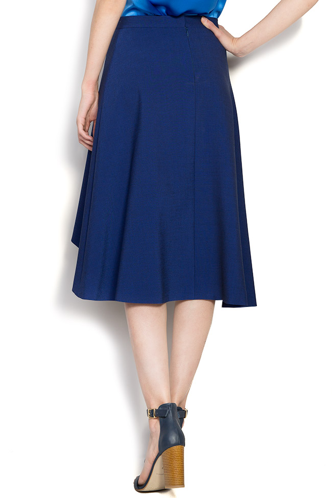 Cotton-blend wrap-effect asymmetrical skirt SAO Claudia Castrase image 2