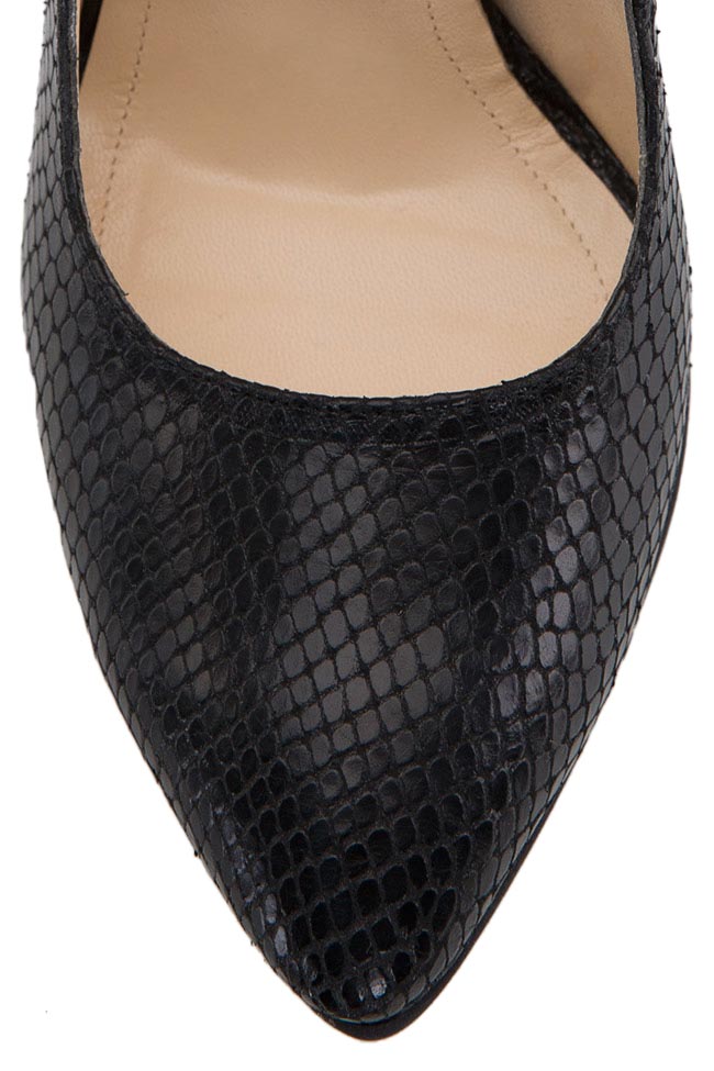Pantofi din piele texturata cu toc gros CELESTE Cristina Maxim imagine 3