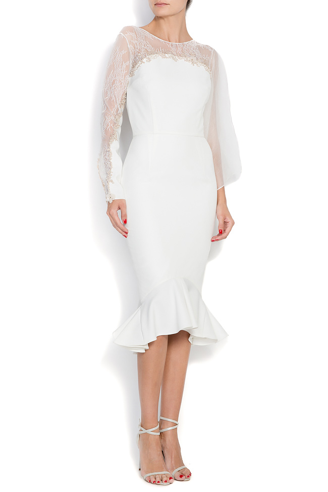 Embellished stretch-crepe dress Nicole Enea image 0