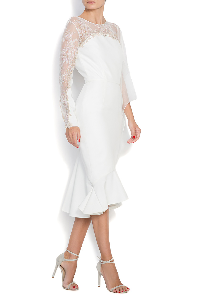 Embellished stretch-crepe dress Nicole Enea image 1