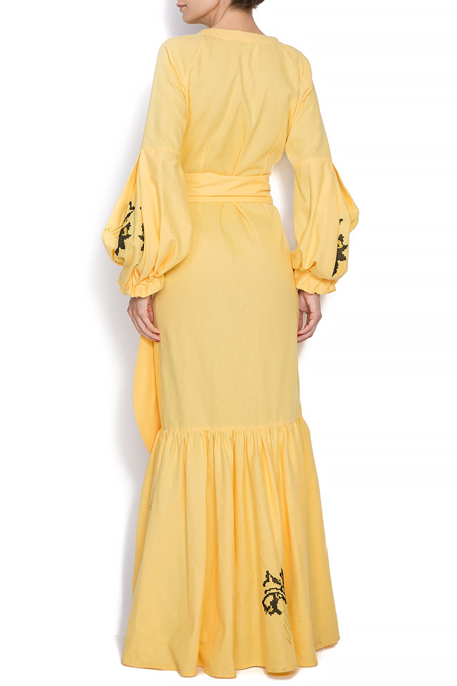 Cotton maxi dress with hand-sewn embroidery Maressia image 2