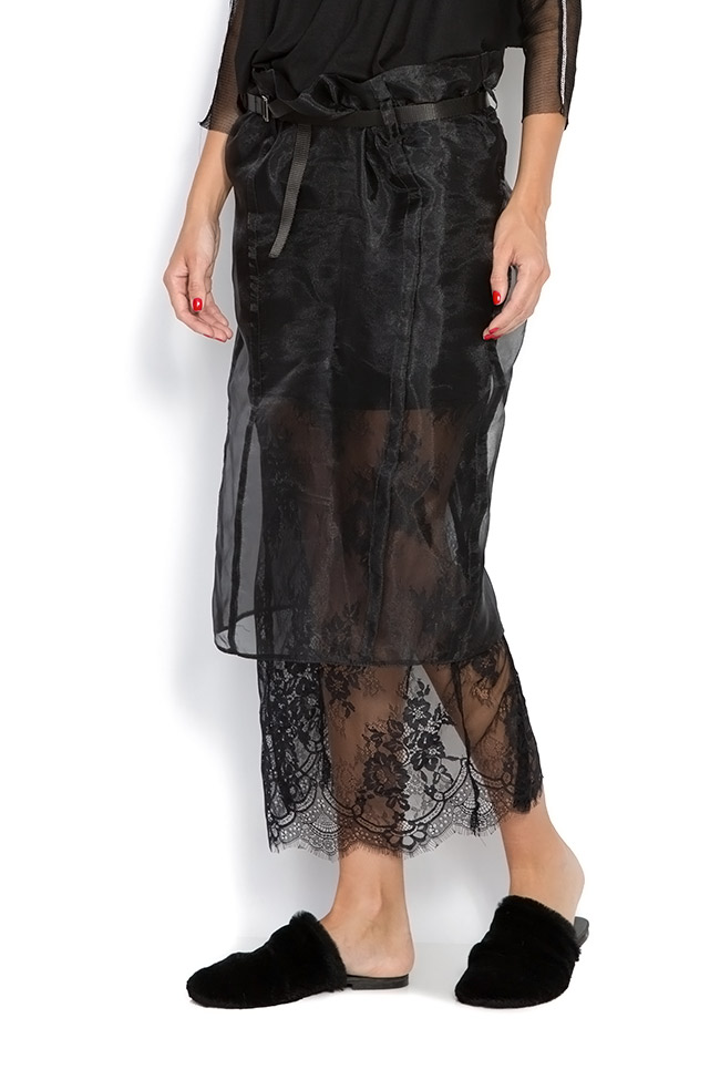 Black Pepper belted organza lace skirt Studio Cabal image 1