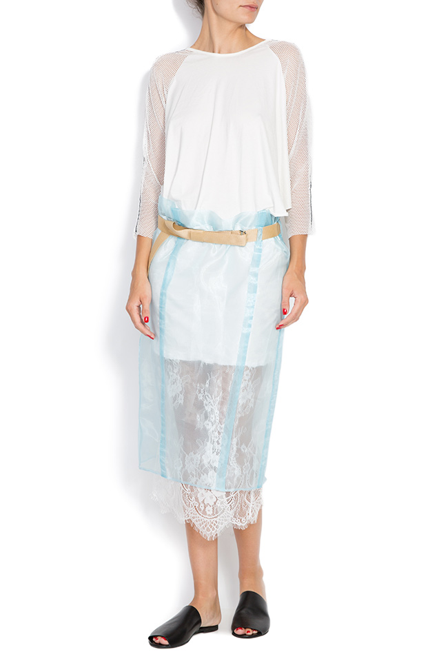 Blue Pepper belted organza lace skirt Studio Cabal image 0