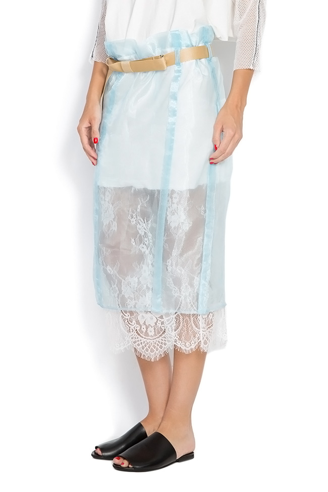 Blue Pepper belted organza lace skirt Studio Cabal image 1