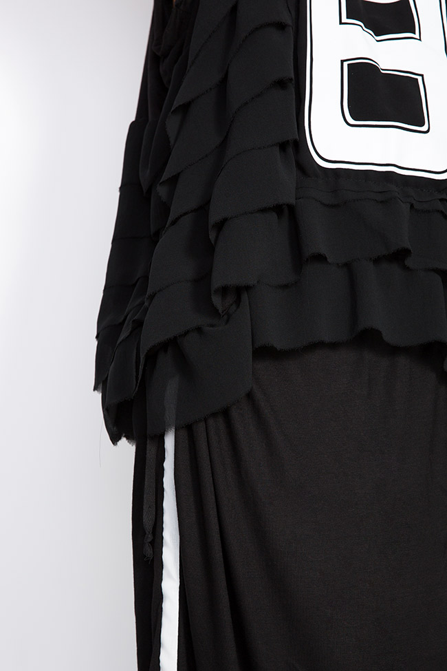 Sleeveless Black No.8 ruffled stretch-jersey dress Studio Cabal image 3