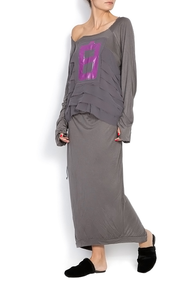 Dark Grey No.8 ruffled stretch-jersey dress Studio Cabal image 1