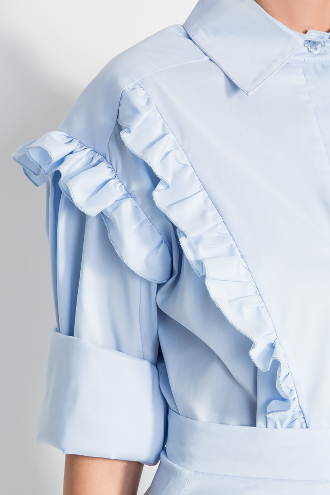 Cotton poplin frilled shirt Bluzat image 3