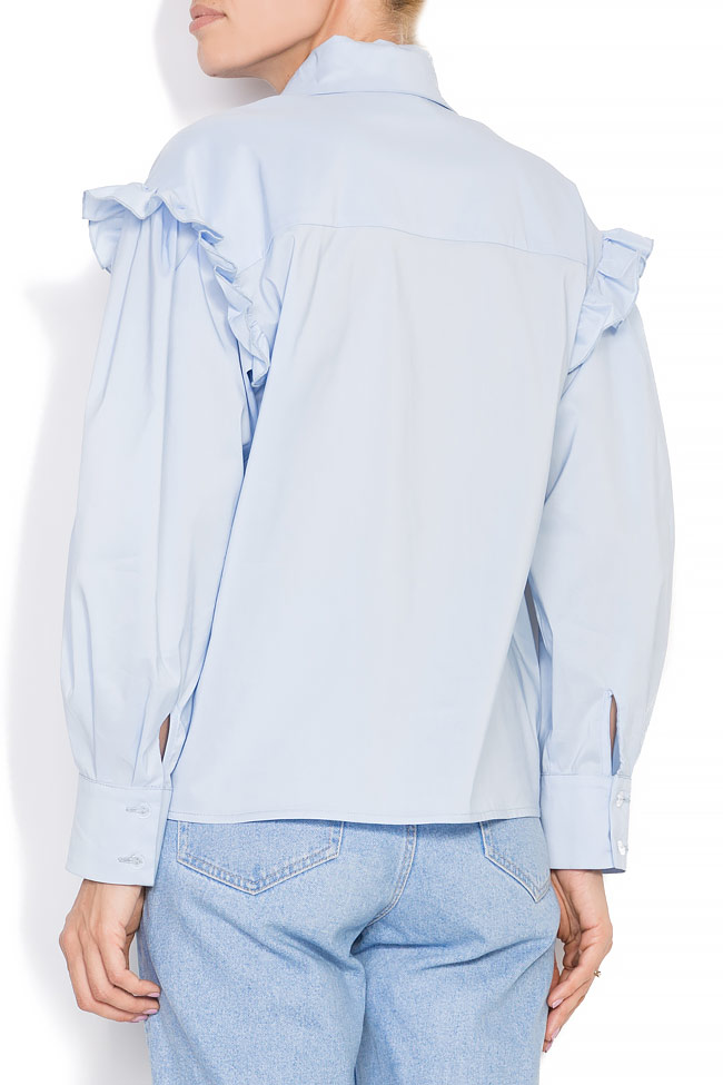Cotton poplin frilled shirt Bluzat image 2