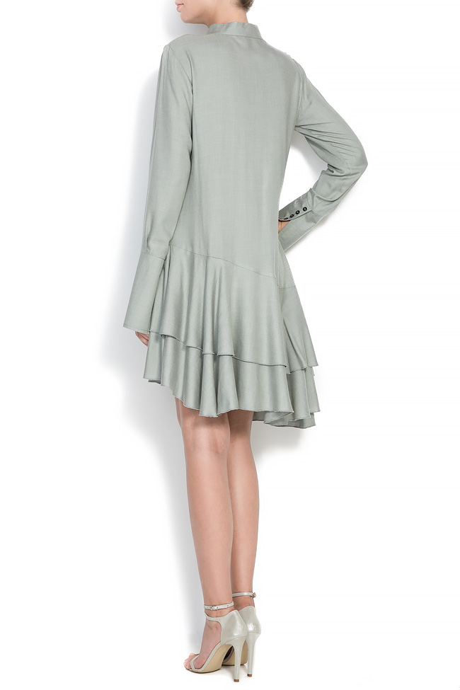 Asymmetric ruffle-trimmed dress Bluzat image 2