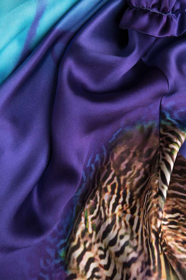 Silk-satin ruffled dress Grigori Ciliani image 4