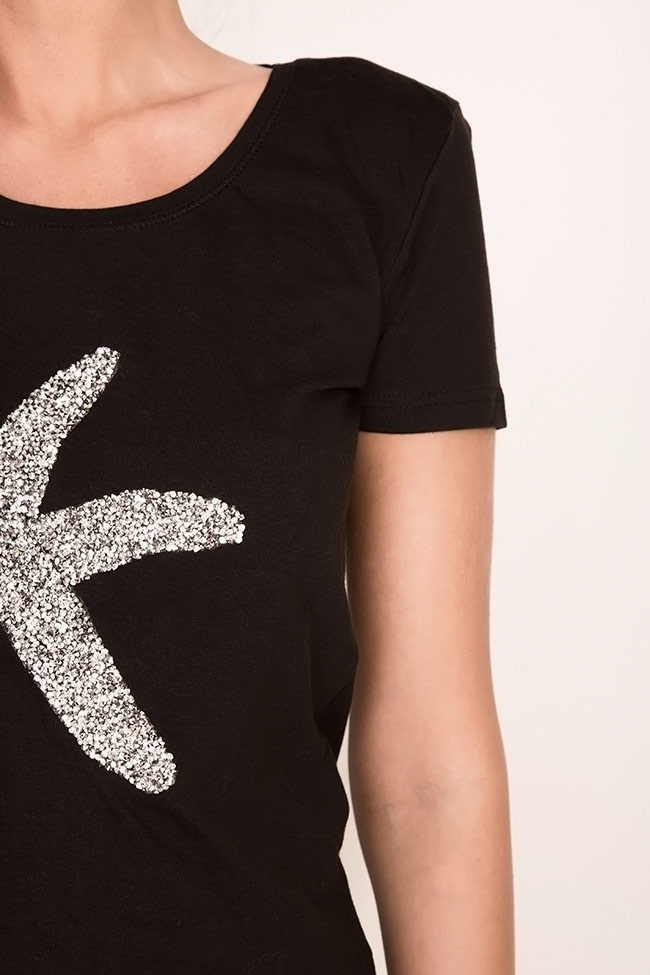T-shirt en coton avec cristaux Arona Carelli image 3