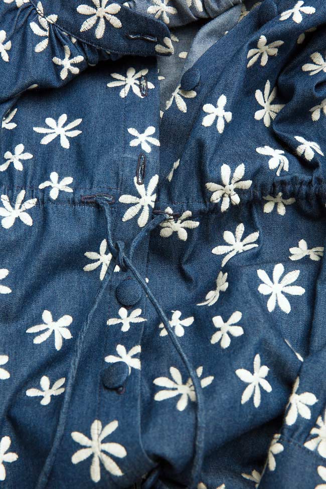Robe type chemise en toile de jean brodé Izabela Mandoiu image 4