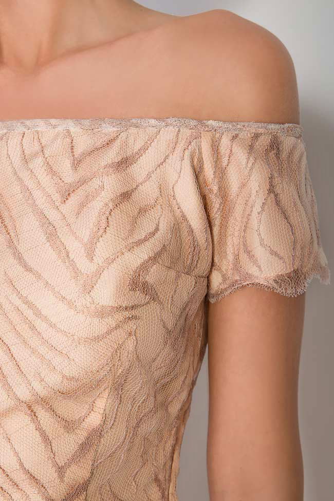 Off-the-shoulder silk-lace top Romanitza by Romanita Iovan image 3