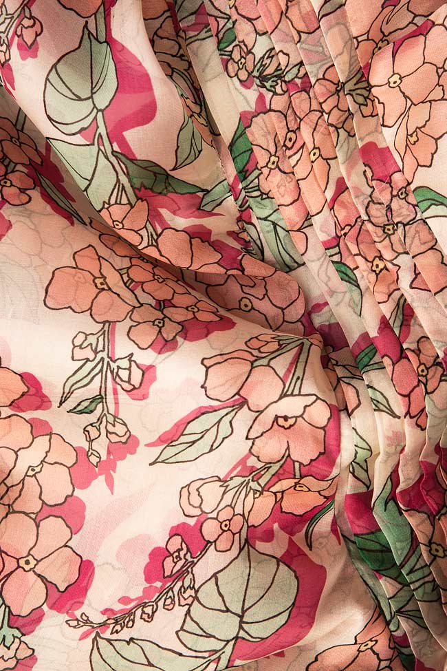 Ruffled floral-print silk mini dress Romanitza by Romanita Iovan image 4