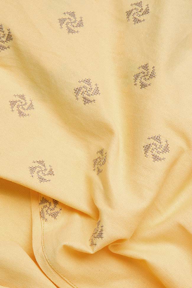 Embroidered cotton-twill wrap dress Izabela Mandoiu image 4