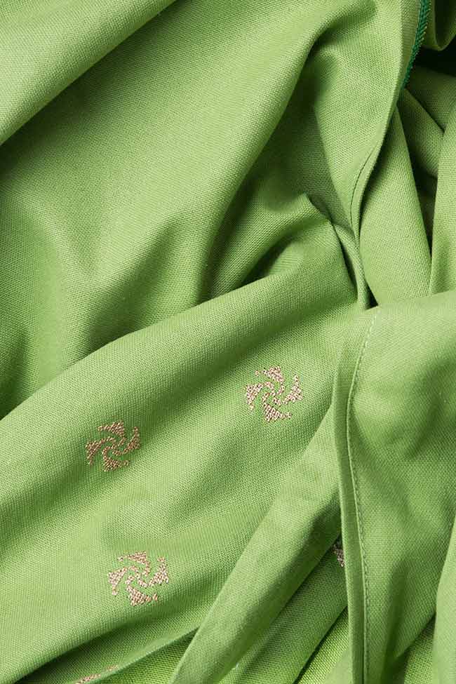 Embroidered cotton-twill wrap dress Izabela Mandoiu image 5