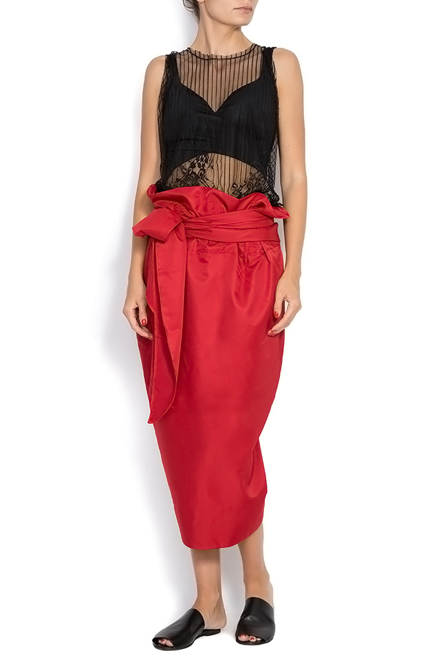 Red Hot belted midi skirt Studio Cabal image 0