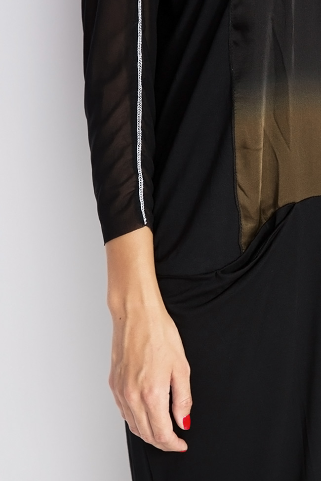 Panel Black silk-paneled jersey-cotton maxi dress Studio Cabal image 3