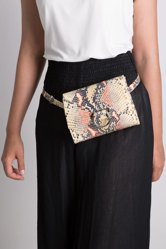 Snake-effect leather belt bag Sophie Handbags by Andra Paduraru image 4