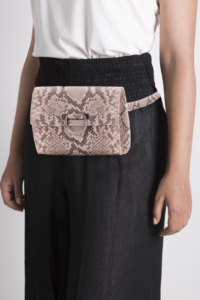 Snake-effect leather belt bag Sophie Handbags by Andra Paduraru image 4