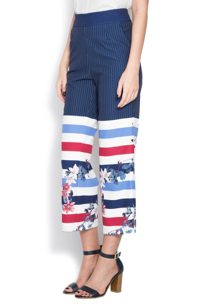Pantaloni din crep cu imprimeuri LaRochelle imagine 1