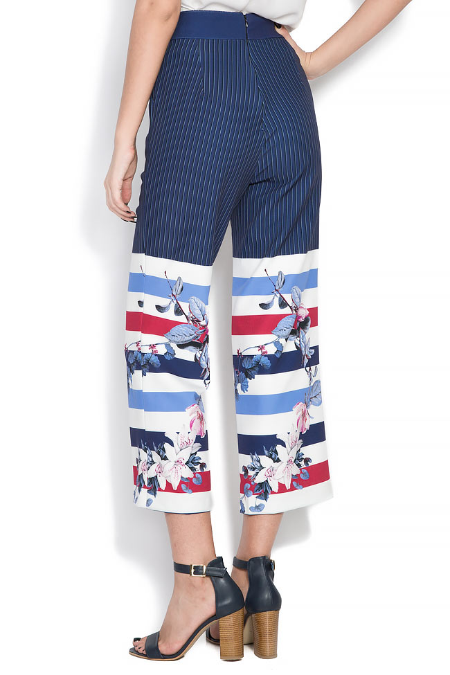 Pantaloni din crep cu imprimeuri LaRochelle imagine 2