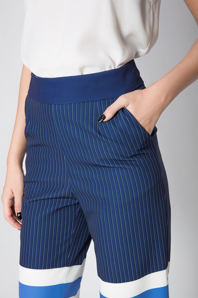 Pantaloni din crep cu imprimeuri LaRochelle imagine 3