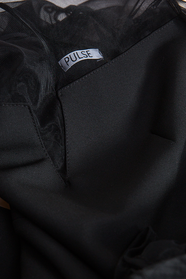 Tulle-paneled crepe mini dress Pulse  image 4