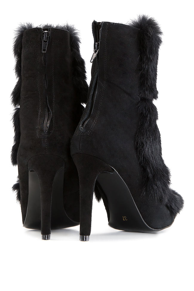 Suede ankle boots with rabbit fur insertions Ana Kaloni image 2