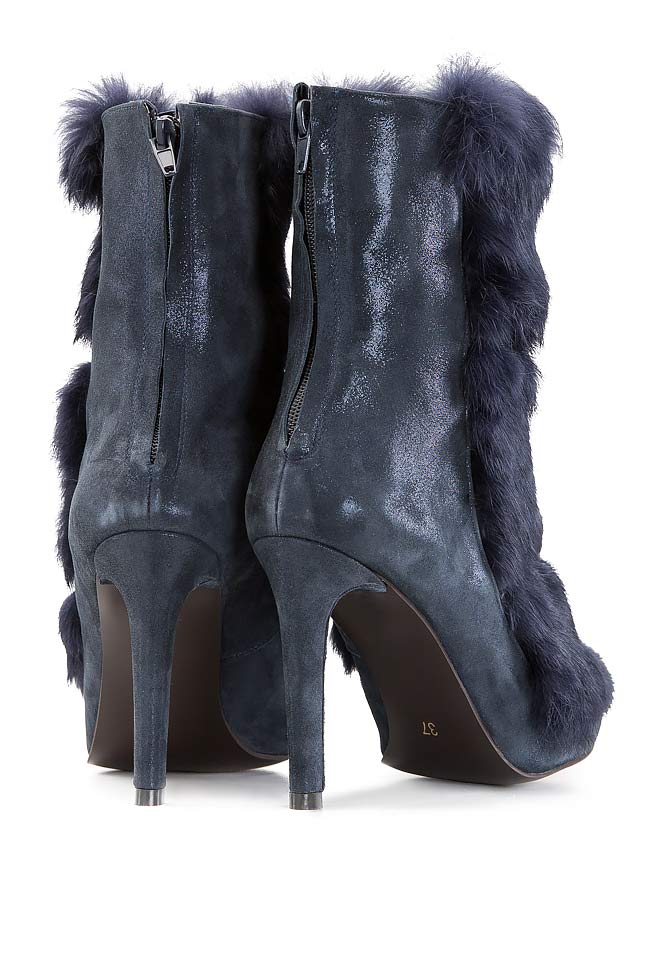 Suede ankle boots with rabbit fur insertions Ana Kaloni image 2