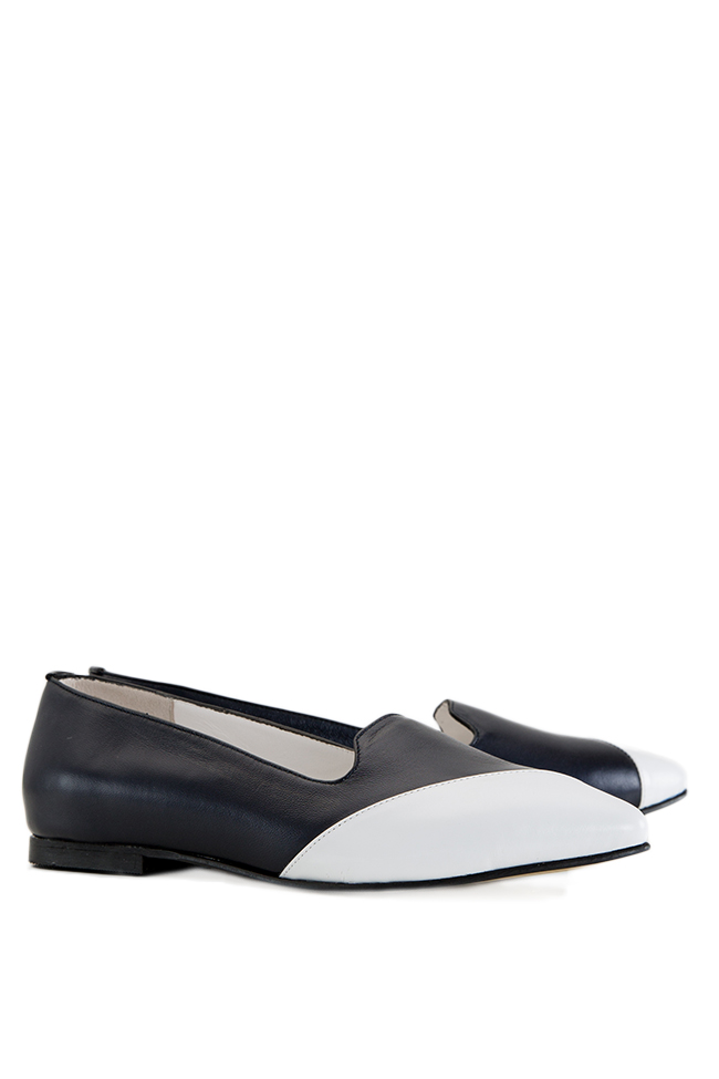 Pantofi din piele in doua culori Loafers Cristina Maxim imagine 1