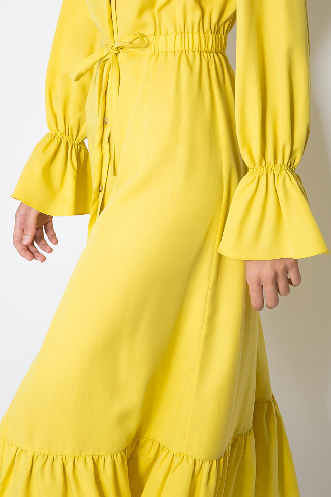 Ruffle-trimmed cotton midi dress Ronen Haliva image 3