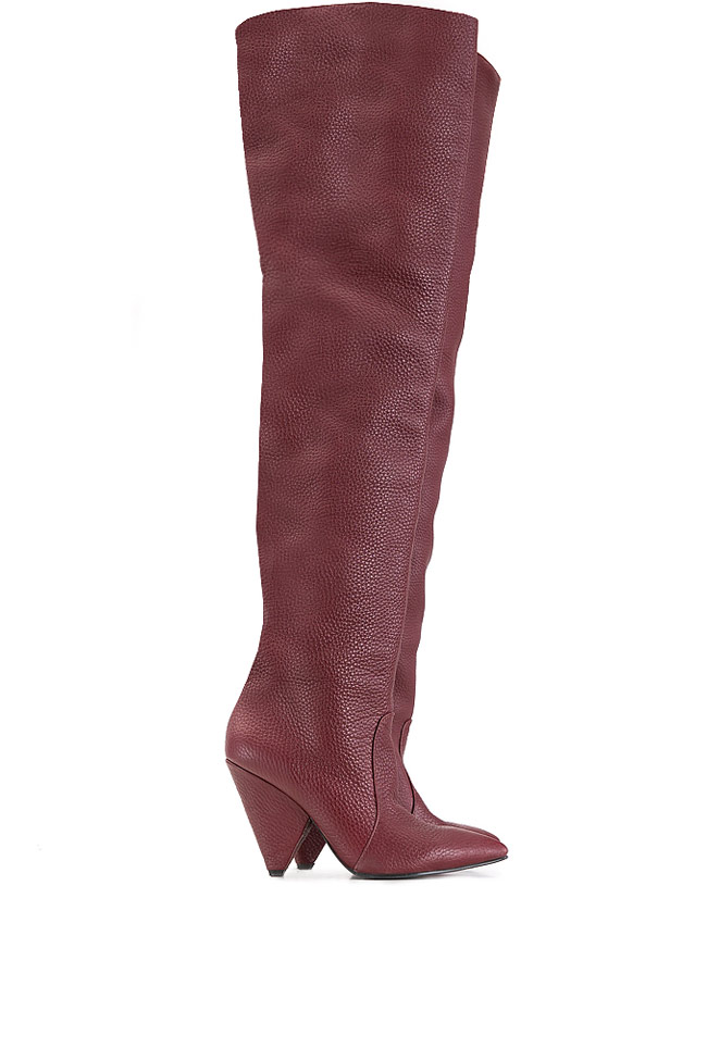 Textured-leather over-the-knee boots Zenon image 1