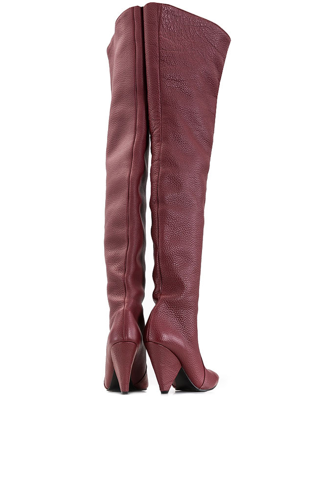 Textured-leather over-the-knee boots Zenon image 2