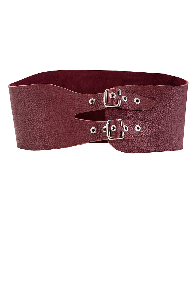 Textured-leather waist belt Zenon image 2
