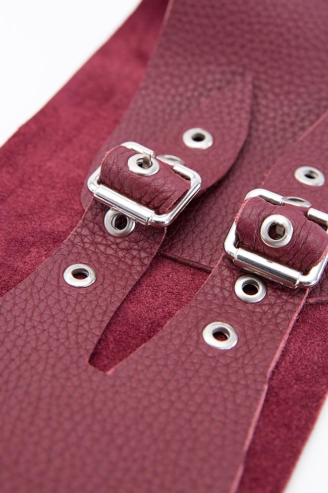 Textured-leather waist belt Zenon image 4