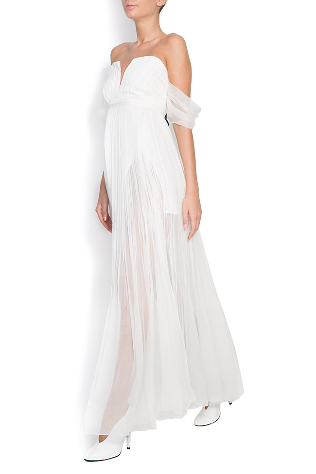 Cold-shoulder silk gown OMRA image 1