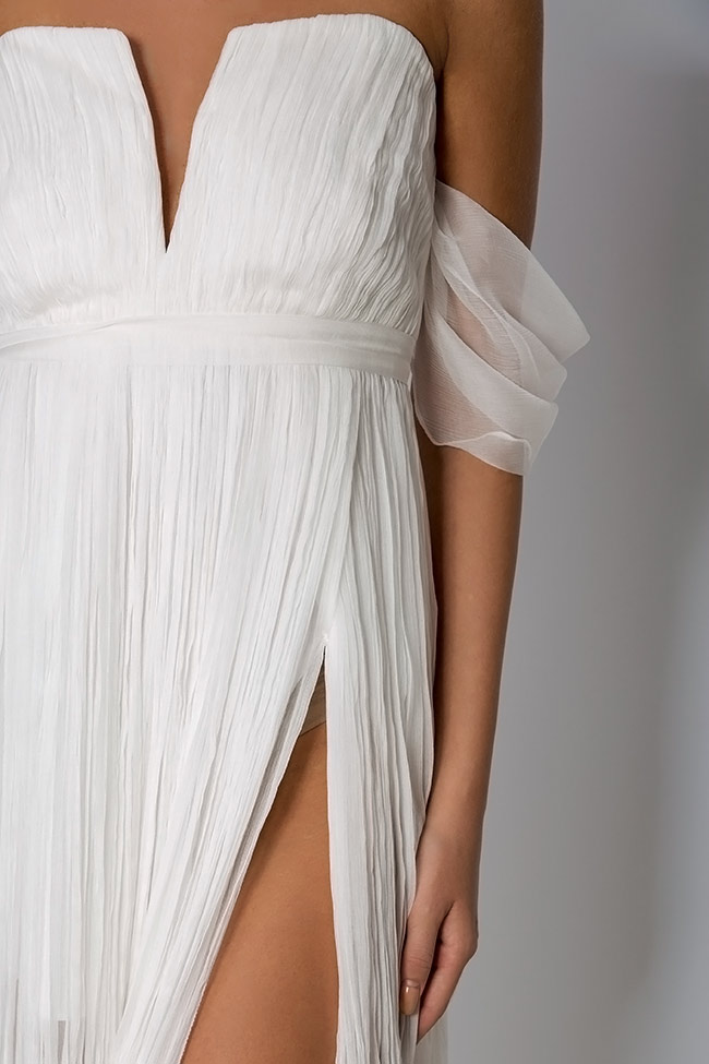 Cold-shoulder silk gown OMRA image 3