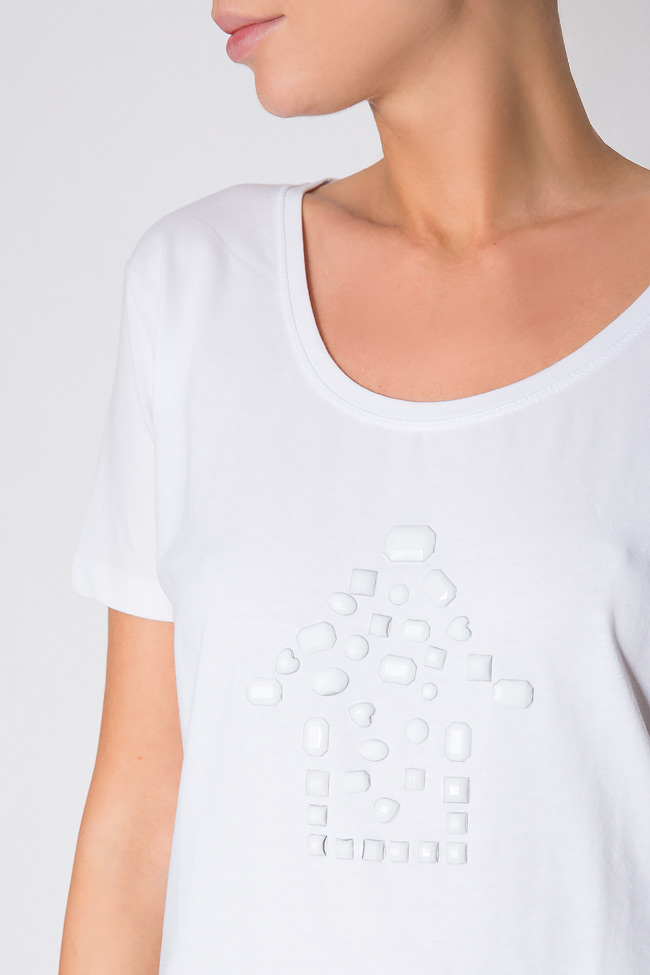 Crystal-embellished cotton-jersey T-shirt Arona Carelli image 3