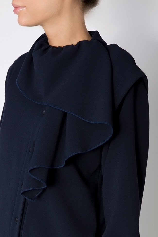 Robe type chemise en mélange de coton avec jabot Bluzat image 3