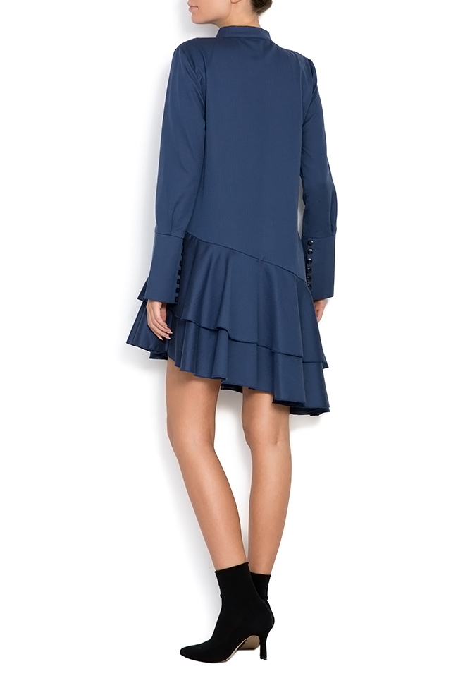 Asymmetric ruffled cotton-blend mini dress Bluzat image 2