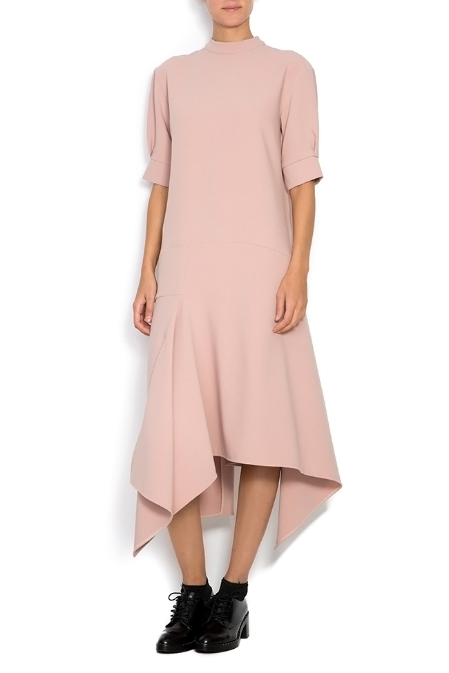 Asymmetric cottone-blend midi dress Bluzat image 0