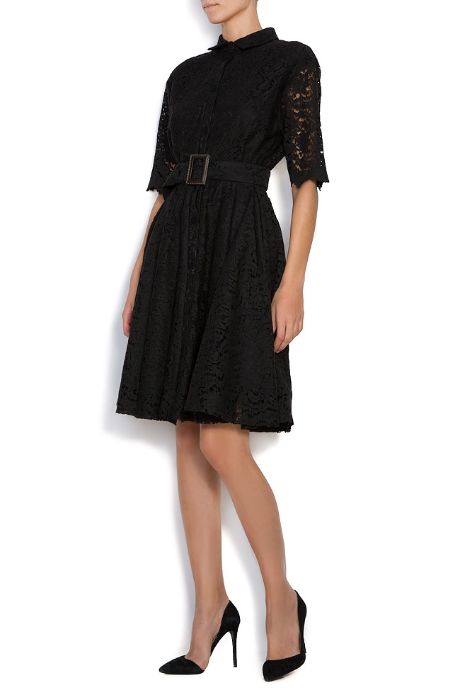 Belted cotton-lace mini dress Lure image 1
