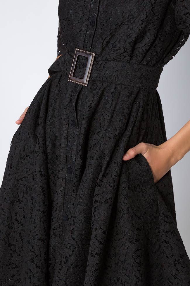 Belted cotton-lace mini dress Lure image 3