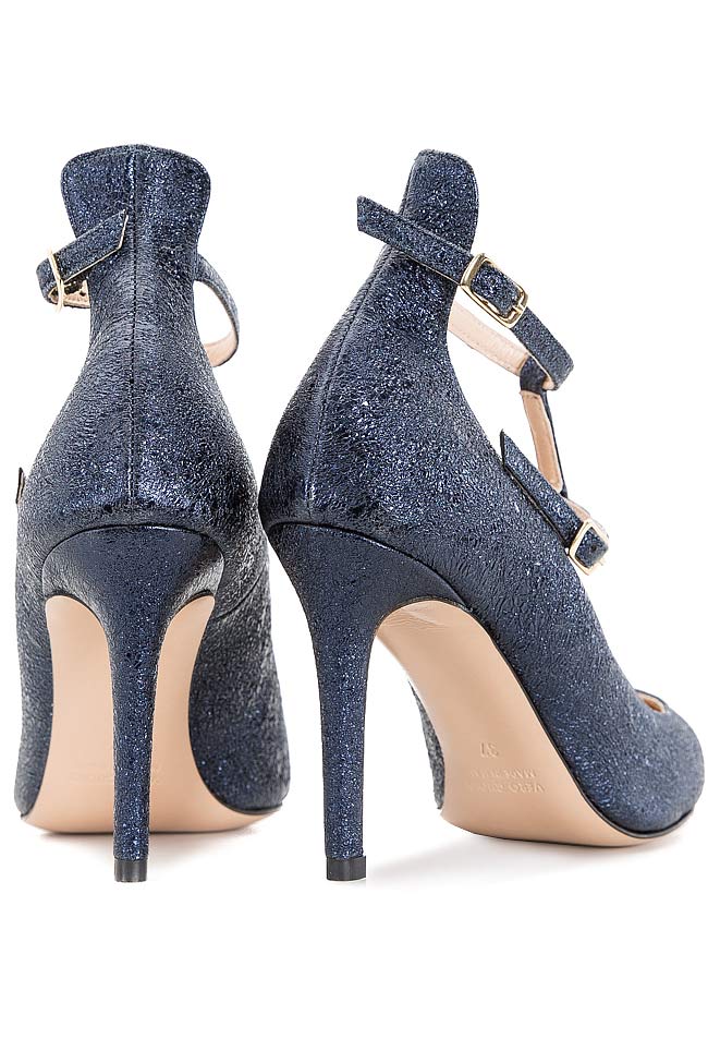 Chaussures glitter en cuir avec brides Ginissima image 2