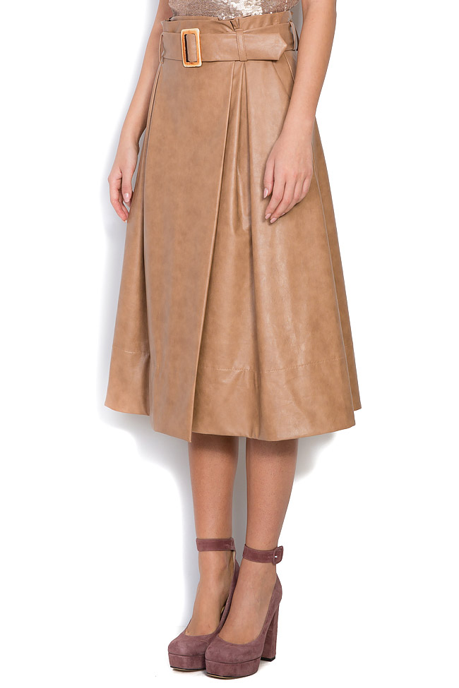 Belted faux-leather skirt Lure image 2