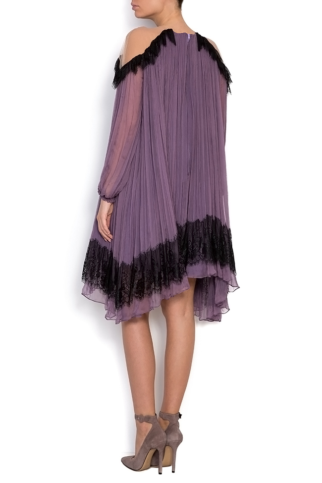 Tulle-paneled lace silk-mousseline midi dress Maia Ratiu image 2