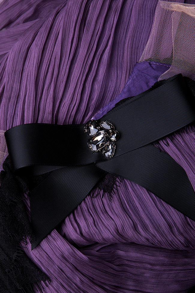Tulle-paneled lace silk-mousseline midi dress Maia Ratiu image 4
